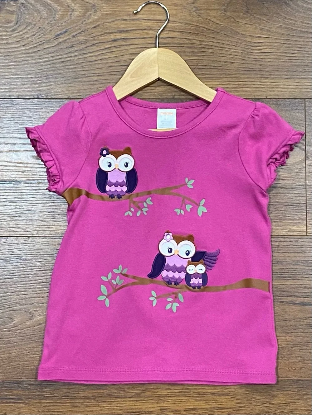 Gymboree Girls ‘Magical Meadow’ Magenta Owl Tee Size 5T